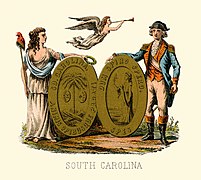 South Carolina state coat of arms (illustrated, 1876)