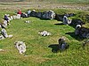 A ring of standing stones, which once formed Stanydale Temple's foundations