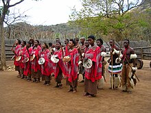 Swazi people dancing