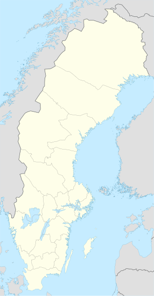 Map of Sweden and the 16 teams of the 2021 Allsvenskan