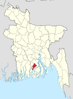 Location of Jhalokati in Bangladesh