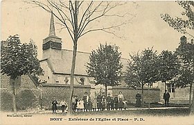 L'église avant sa destruction lors des combats d'octobre 1918.