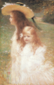 Jeanne et Madeleine Lemoine (Nièces de l'artiste) Pastel, 1901