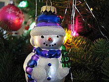 Glass snowman ornament