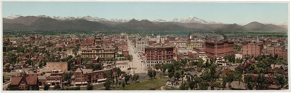 Denver in 1898, by William Henry Jackson (restored by Bammesk)