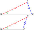 Dans la configuration SSA, deux triangles non semblables peuvent être solutions.