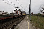 View of the passenger building of La Ville-Dieu-du-Temple station from platform n°1