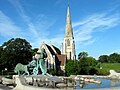 The Gefion Fountain with the St. Alban's Church in the background