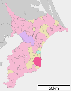 Location of Isumi in Chiba Prefecture