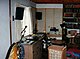 Color photograph of the interior of John Peel's home studio in 2007