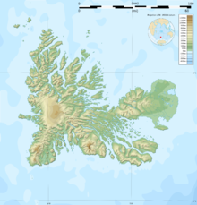 Carte en relief des îles Kerguelen.