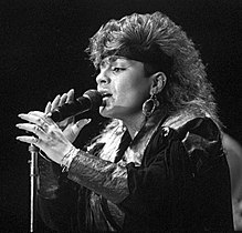 Lisa Lisa during a group performance in 1987