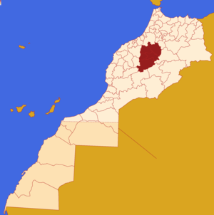 Localização da região em Marrocos.