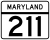 Maryland Route 211 marker