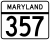 Maryland Route 357 marker