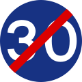 End of minimum speed limit (30 Km/h)