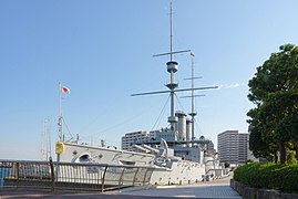 Japanese battleship Mikasa, only surviving example of a pre-dreadnought battleship.