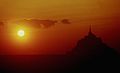 Coucher de soleil sur la baie du Mont-Saint-Michel.