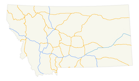 Carte des routes principales du Montana