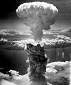 Image 1The mushroom cloud caused by the detonation of the "Fat Man" bomb during the atomic bombing of Nagasaki, Japan in 1945, rising approximately 18 kilometres (11 mi) above the hypocenter.