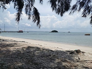 White sandy beach in Besar Island
