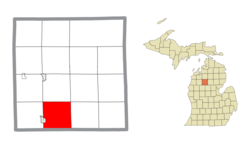 Location within Missaukee County and the state of Michigan