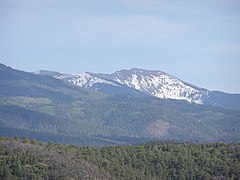 View of Santa Fe Baldy, in the Sangre de Cristo Mountains, from near Las Trampas.