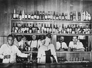 Drinking at the bar of the Quilpie Hotel, c.1921