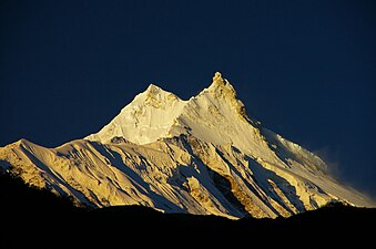 Manaslu, världens åttonde högsta berg.