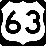 Straßenschild des U.S. Highways 63