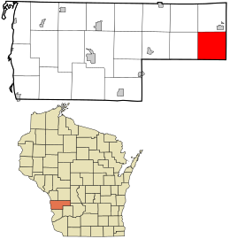 Location in Vernon County and the state of Wisconsin.