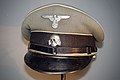 Peaked visor cap of the Sicherheitsdienst SD with skull emblem. Norwegian Armed Forces Museum, Oslo, Norway (1936).
