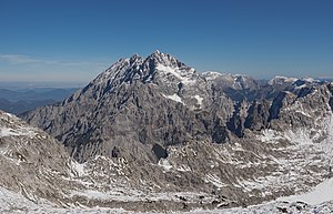 43. Platz: Milseburg mit Watzmann von Südwesten, vom Seehorn, Nationalpark Berchtesgaden