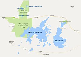 Mappa di localizzazione: Makgadikgadi Pan