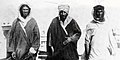 From the right, Sahoud bin Lami, Faisal Al-Dawish and Nayef bin Hathlin on board a British ship to transport them to Ibn Saud prison