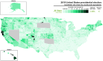 2016 presidential election - Percentage of votes cast for Jill Stein by county