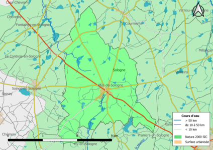 Carte du site Natura 2000 de type SIC localisée sur la commune.