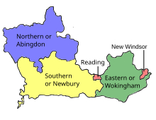 Map of parliamentary constituencies in Berkshire 1885–1918