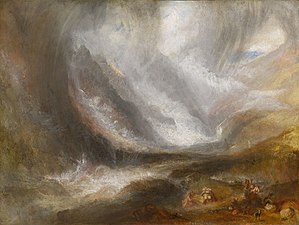 Valley of Aosta: Snowstorm, Avalanche and Thunderstorm, 1836–37, oil on canvas, Art Institute of Chicago