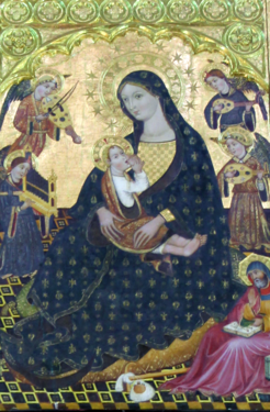 Vierge à l'enfant du retable majeur. Villahermosa del Rio