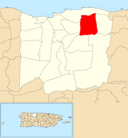 Location of Factor within the municipality of Arecibo shown in red