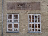 Plaque commemorating Frederick VI's conversion of the building into a hospital for sick and wounded soldiers