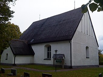 Härnevi kyrka från nordväst