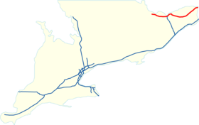 Carte l'autoroute ontarienne 417.