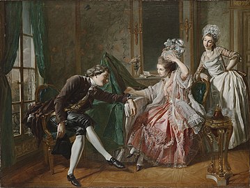 Un intérieur avec une dame, sa femme de chambre et un gentilhomme (1776), Hartford, Wadsworth Atheneum.