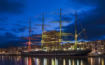 Le Krusenstern dans le port de Sète, en mars 2018. (définition réelle 7 094 × 4 428)