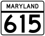 Maryland Route 615 marker