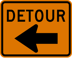 U.S. highway temporary sign.
