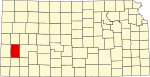 State map highlighting Kearny County