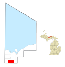 Location within Alger County